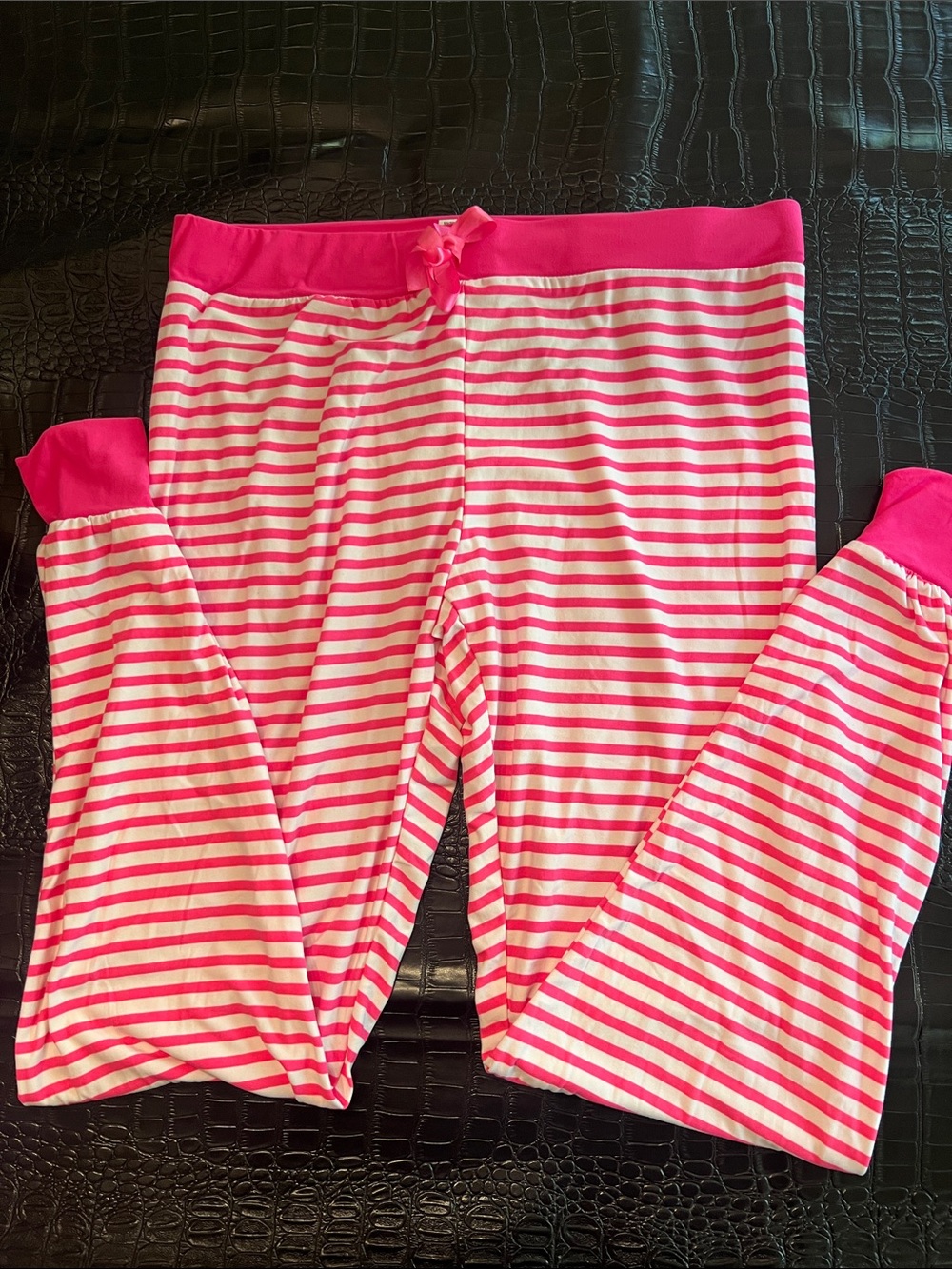 Hot Pink Striped Tank & Jogger Sleep Set nwot - Picture 5 of 6